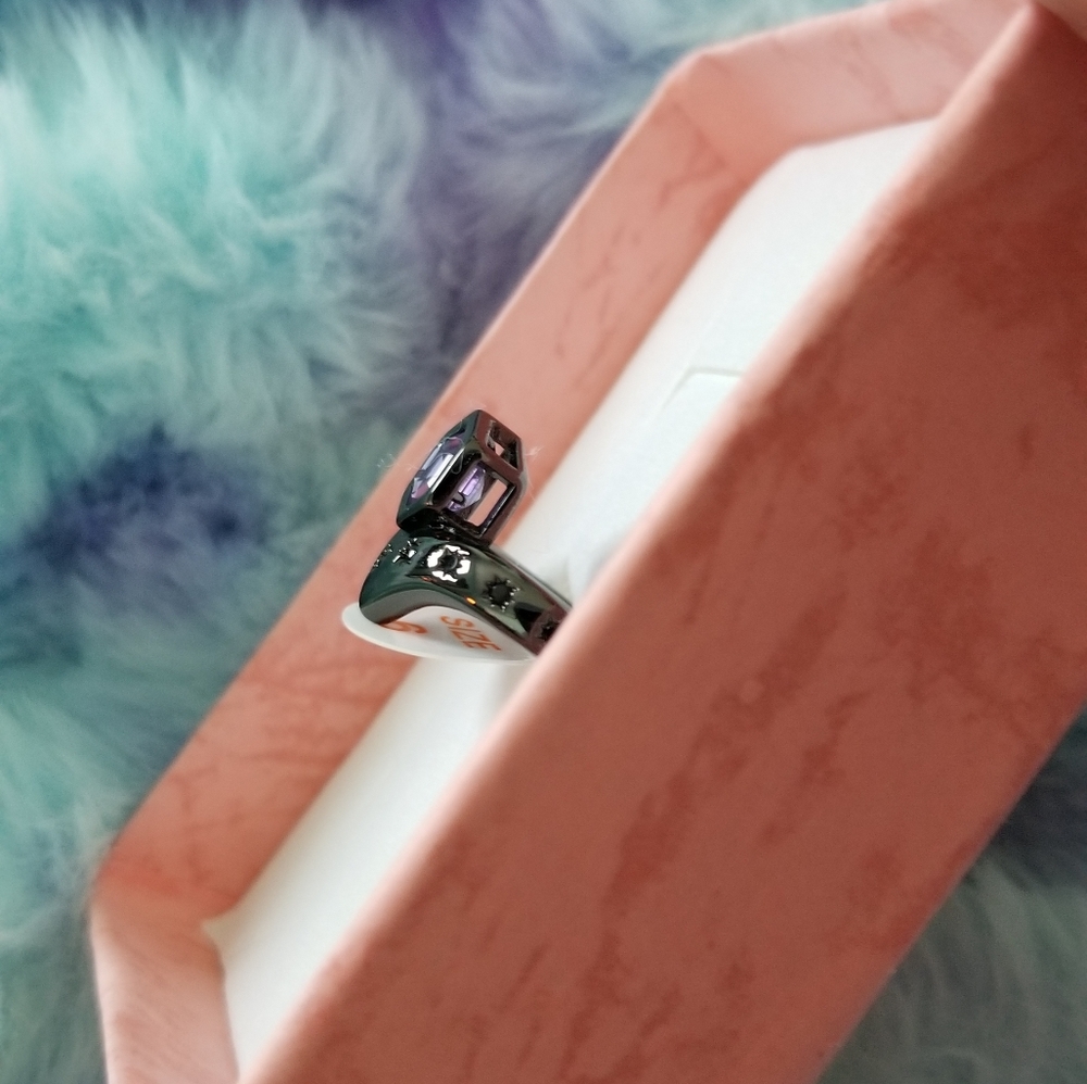 BLACK ONYX & AMETHYST RING - Picture 3 of 16